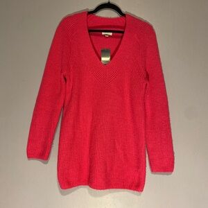 Lucky Brand Pink V-Neck Knit Sweater